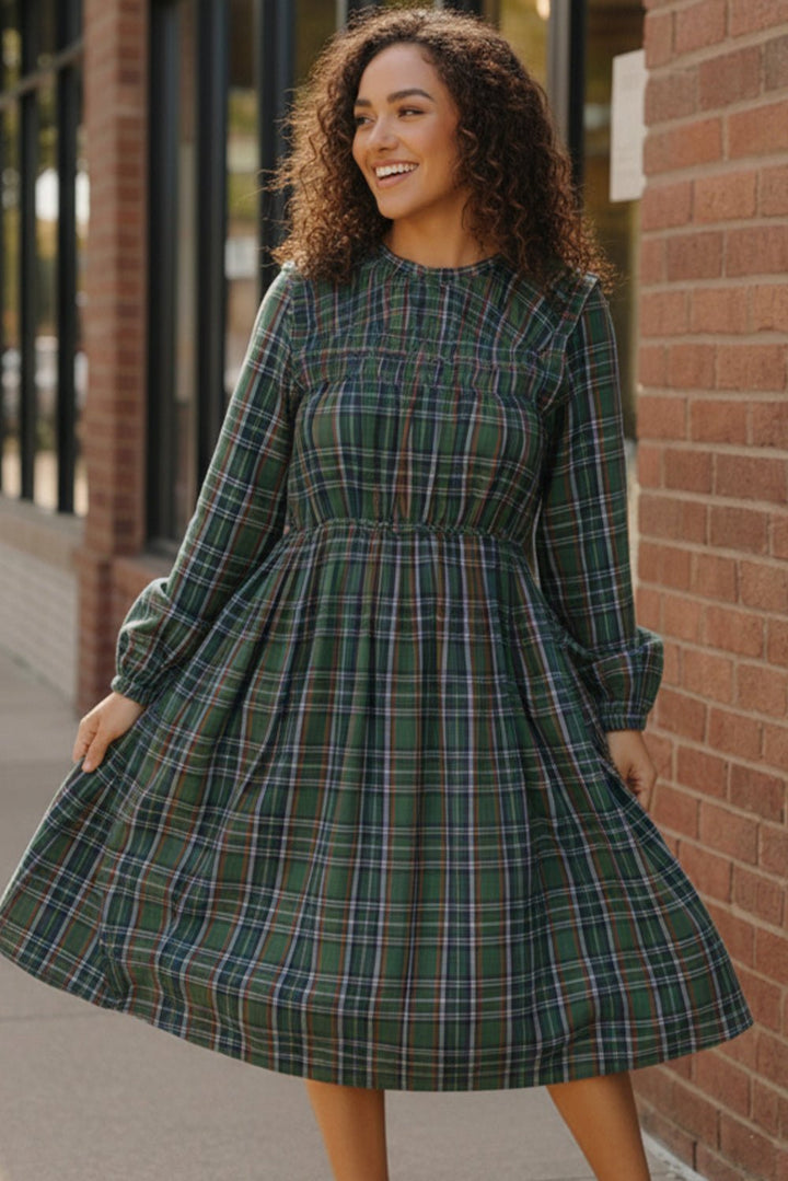 Cedar Lane Plaid Midi Dress | Nikki &amp; Co. Boutique