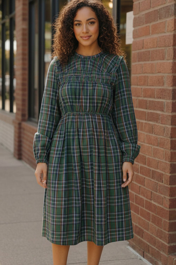Cedar Lane Plaid Midi Dress | Nikki &amp; Co. Boutique