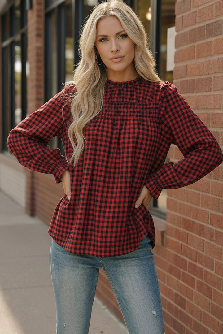 Wildwood Check Red Smock | Nikki &amp; Co. Boutique