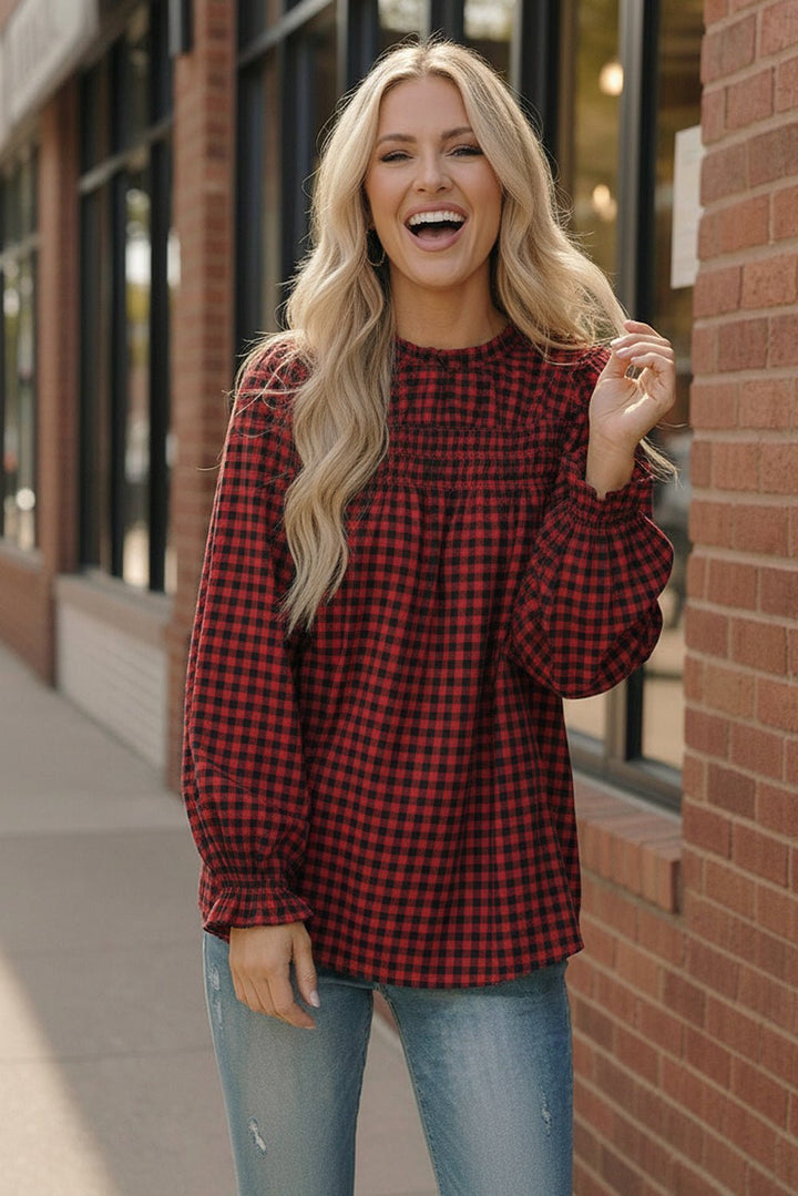 Wildwood Check Red Smock | Nikki &amp; Co. Boutique