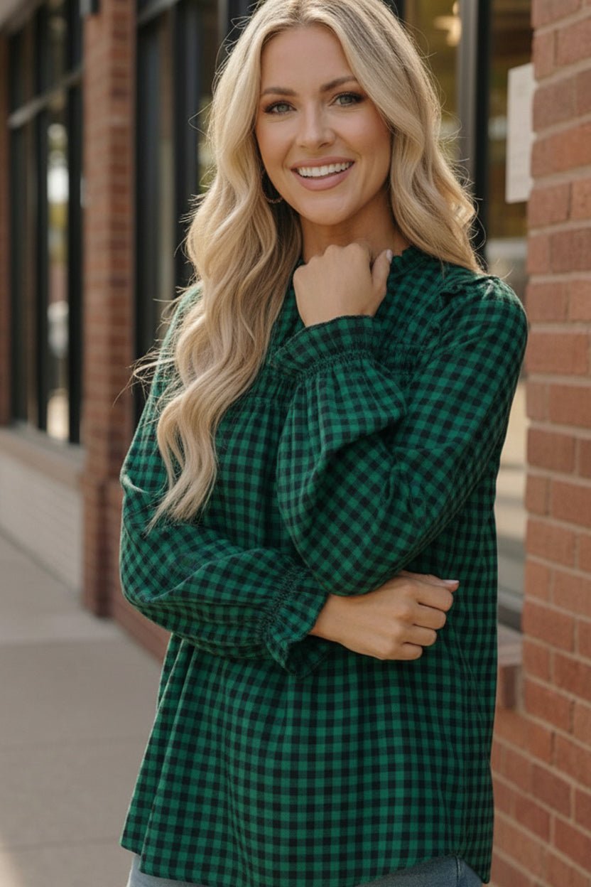 Wildwood Check Green Smock | Nikki &amp; Co. Boutique