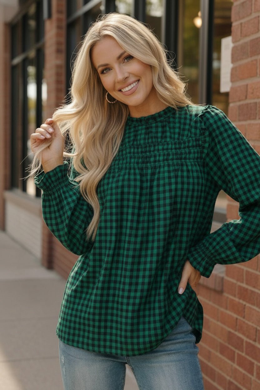 Wildwood Check Green Smock | Nikki &amp; Co. Boutique