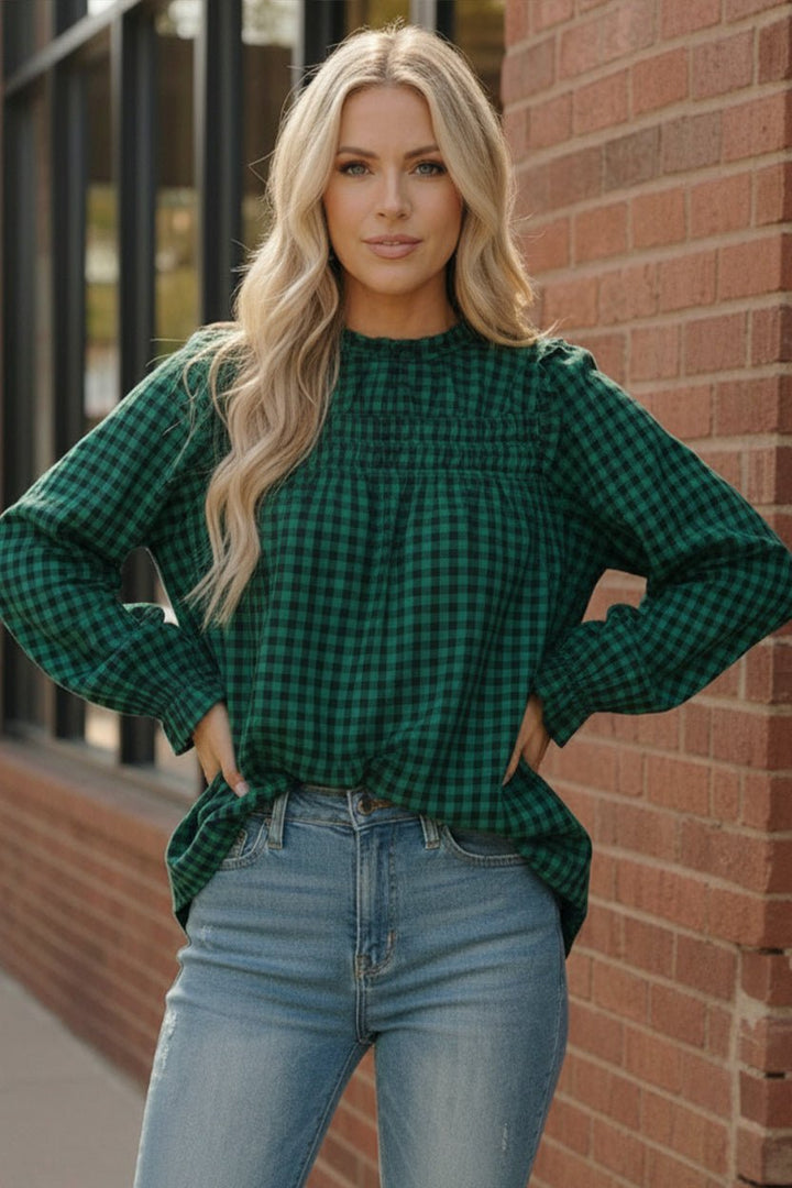 Wildwood Check Green Smock | Nikki &amp; Co. Boutique