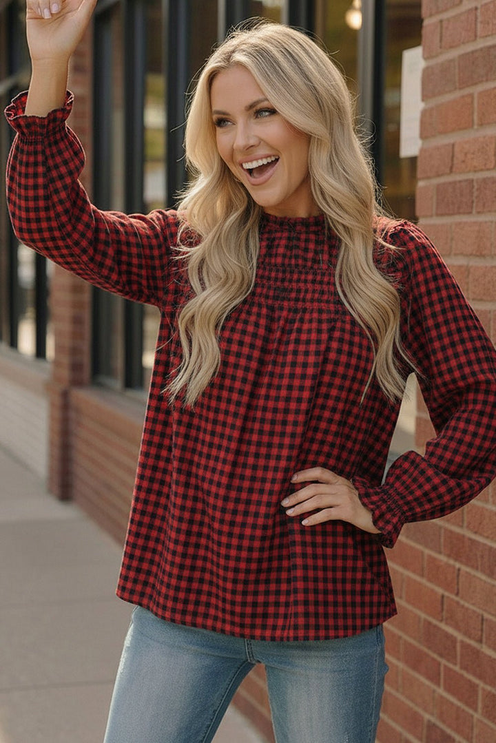 Wildwood Check Red Smock | Nikki &amp; Co. Boutique