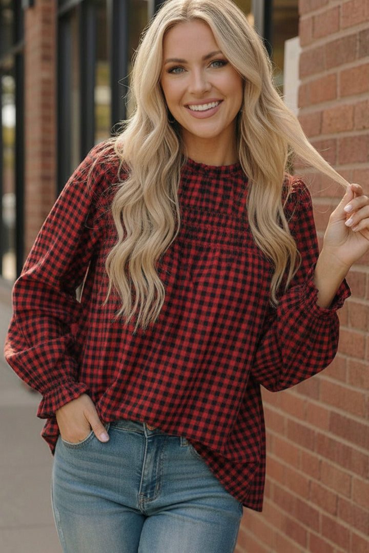 Wildwood Check Red Smock | Nikki &amp; Co. Boutique