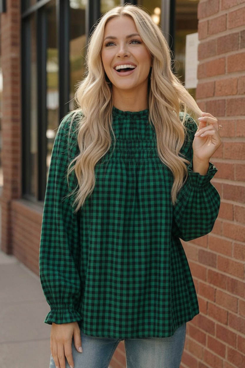 Wildwood Check Green Smock | Nikki &amp; Co. Boutique