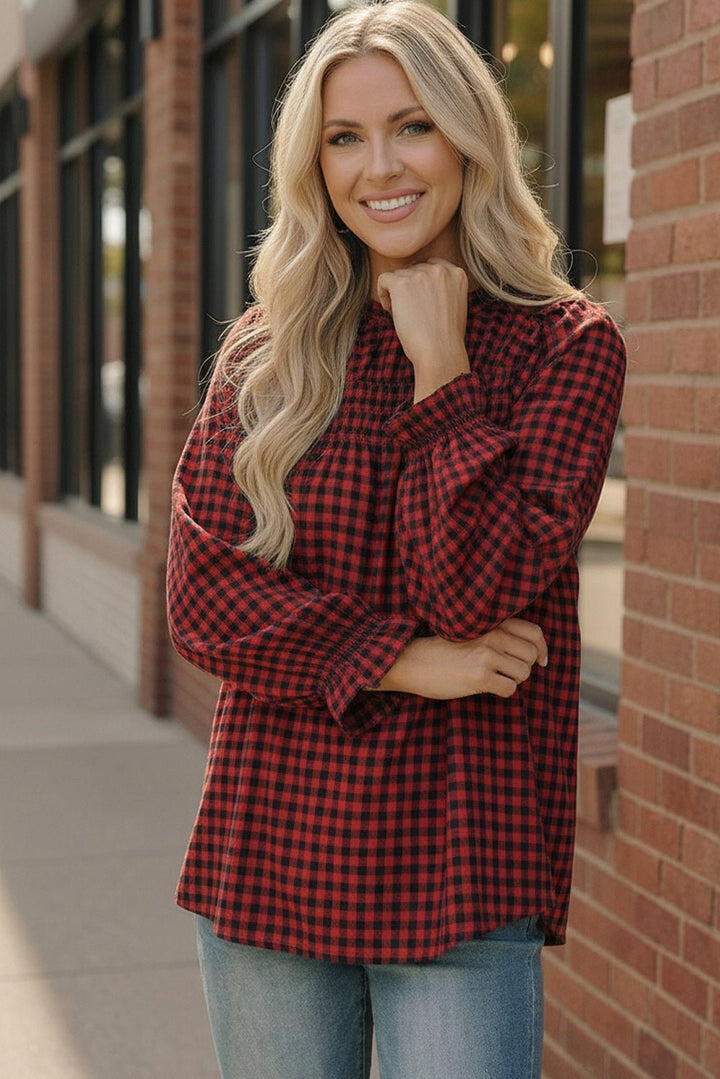 Wildwood Check Red Smock | Nikki &amp; Co. Boutique