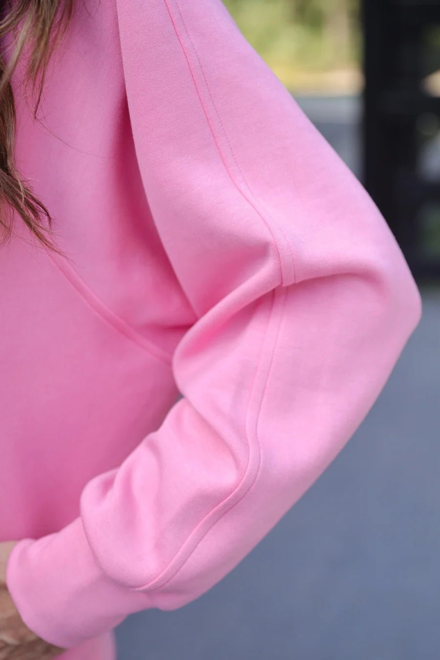 Jess Lea Kayla Luxe Hooded Quarter-Zip Pullover in Light Pink (NP) - Nikki &amp; Co. Boutique