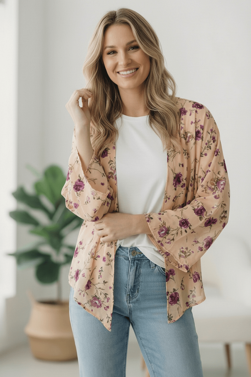 Dainty Layers Floral Kimono | Nikki &amp; Co. Boutique