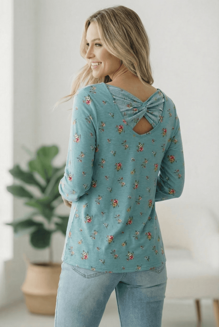 Mint To Be Floral Twist Tops | Nikki &amp; Co. Boutique