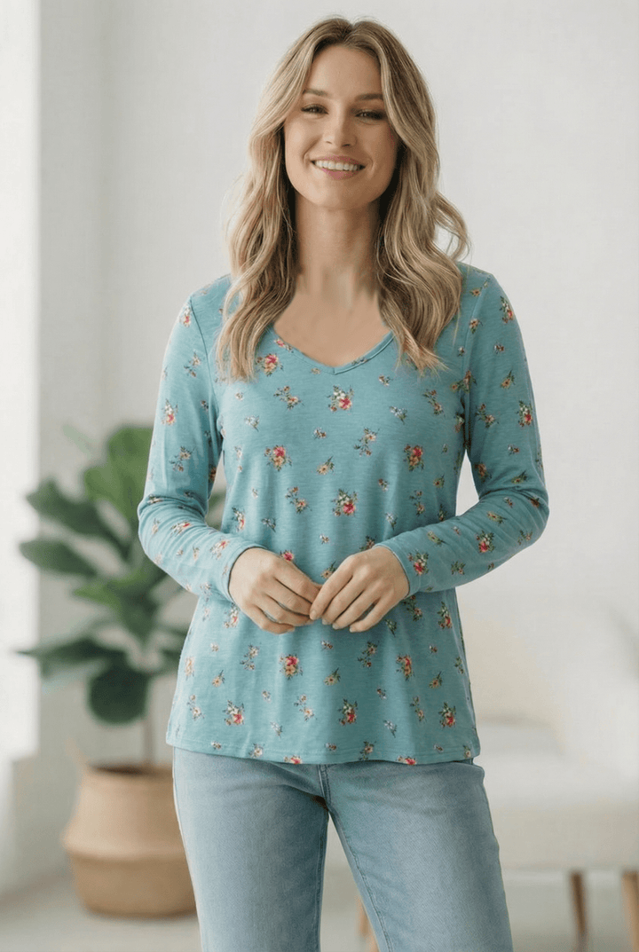 Mint To Be Floral Twist Tops | Nikki &amp; Co. Boutique