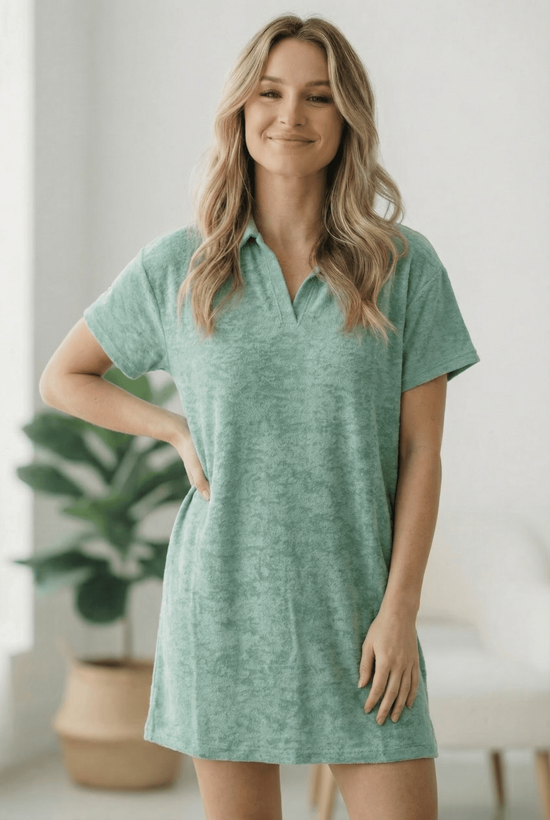 Got Green Light Textured Lounge Dress | Nikki &amp; Co. Boutique