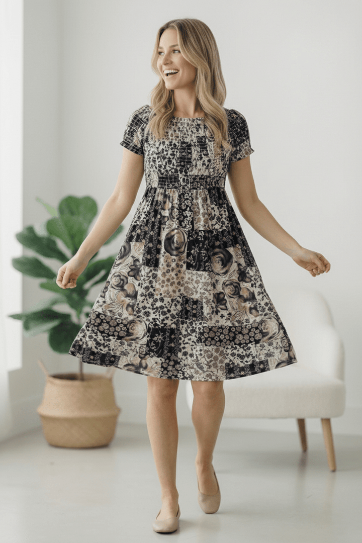 My Favorite Chapter Patchwork Dress | Nikki &amp; Co. Boutique