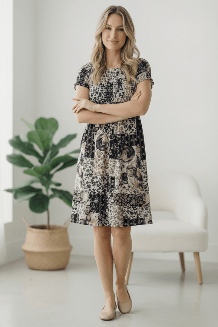 My Favorite Chapter Patchwork Dress | Nikki &amp; Co. Boutique