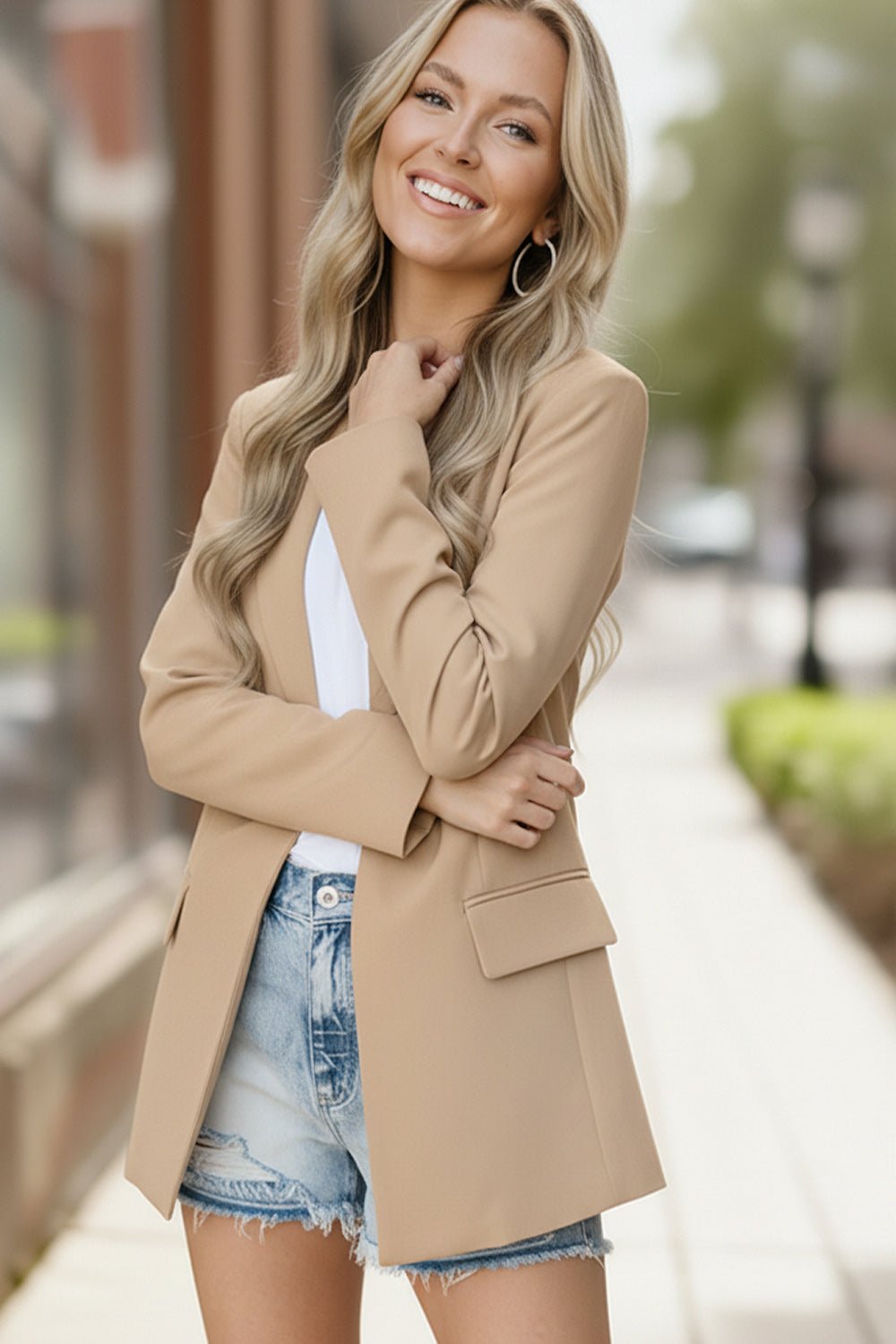 City Chic Taupe Blazer | Nikki & Co. Boutique