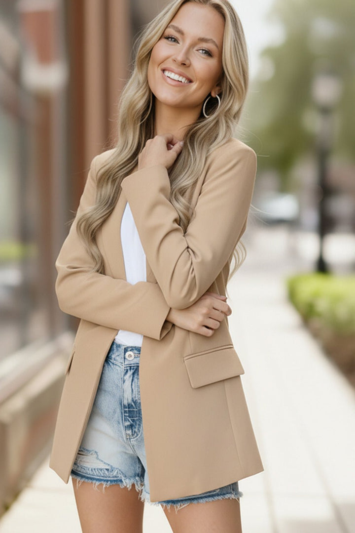 City Chic Taupe Blazer | Nikki &amp; Co. Boutique