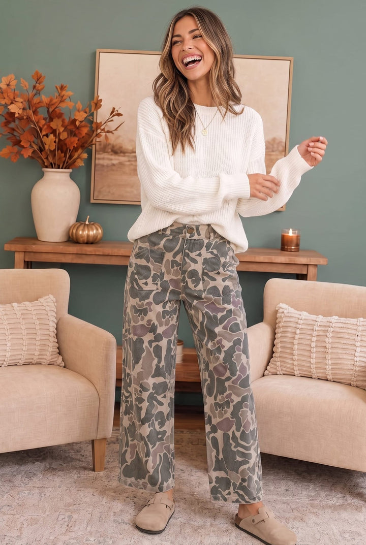 Kori Camo Wide Leg Pants - Nikki &amp; Co. Boutique