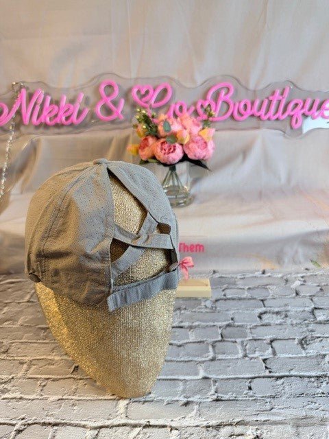 Solid Colored - Ponytail Criss Cross Hat (NP) | Nikki &amp; Co. Boutique