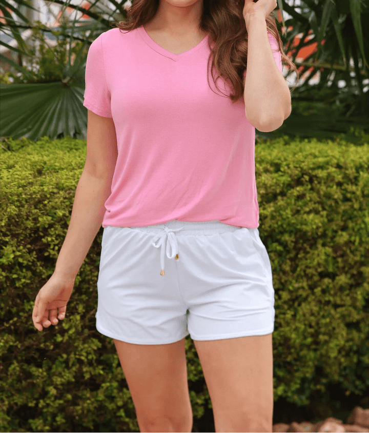 Jess Lea - Light Pink Basic V-Neck Tee (NP) - Nikki &amp; Co. Boutique