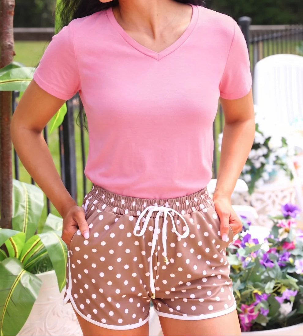 Jess Lea - Light Pink Basic V-Neck Tee (NP) - Nikki &amp; Co. Boutique