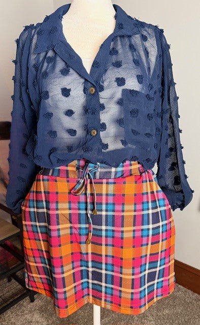 Sheer Collar Button Down Swiss Dot Top (NP) - 2 Colors | Nikki &amp; Co. Boutique