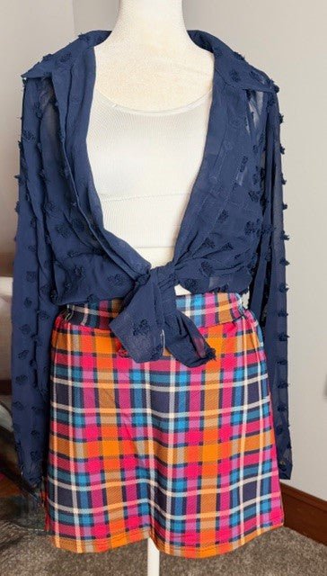 Sheer Collar Button Down Swiss Dot Top (NP) - 2 Colors | Nikki &amp; Co. Boutique