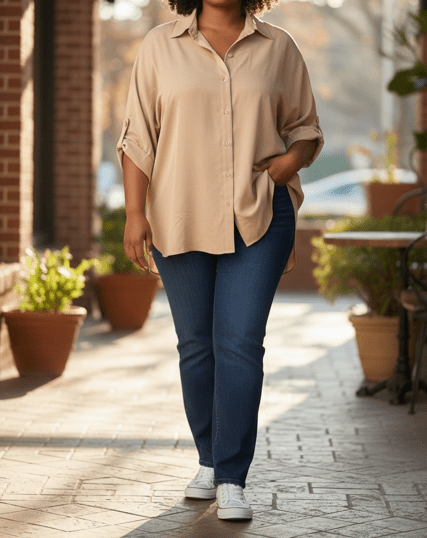 Oakley Oversized Button-Up Top (NP) | Nikki &amp; Co. Boutique