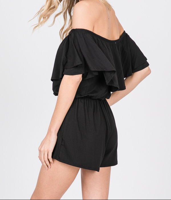 Black Off the Shoulder Romper | (NP) - Nikki &amp; Co. Boutique