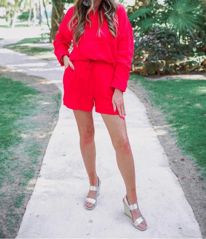 Emerson Gauze Set - Red (NP) - Nikki &amp; Co. Boutique