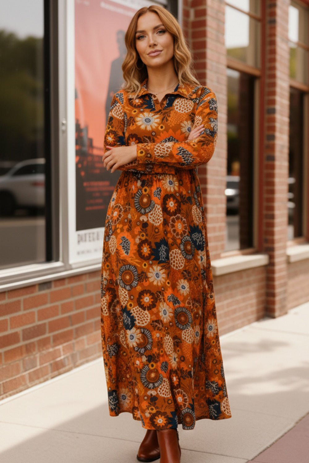 Groovy Garden Rust Maxi Dress | Nikki &amp; Co. Boutique