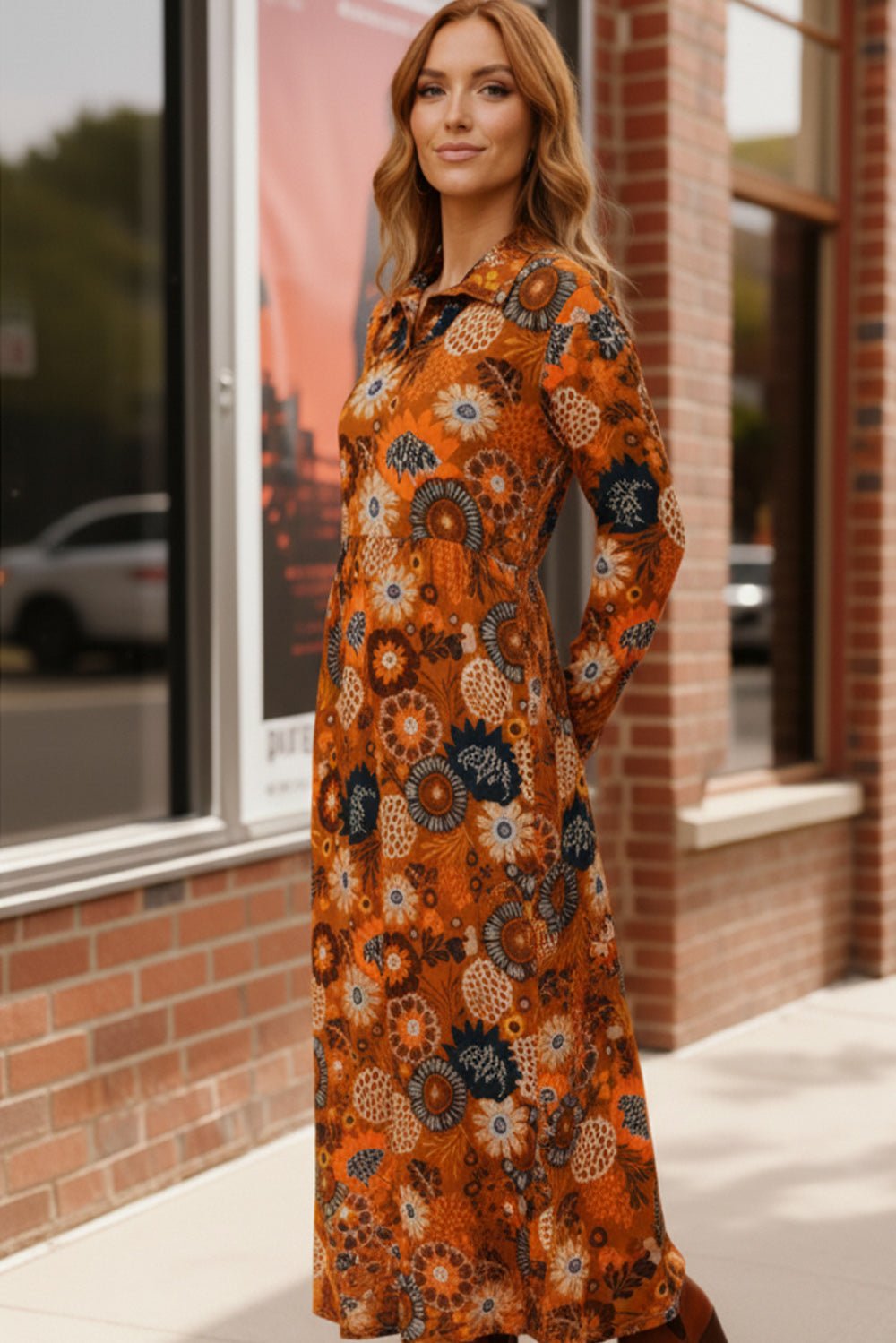 Groovy Garden Rust Maxi Dress | Nikki &amp; Co. Boutique