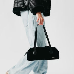 Pretty Simple (NP) - Suede Barrel Shoulder Bag | Nikki &amp; Co. Boutique