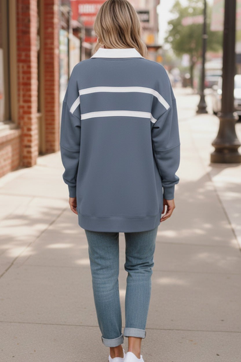 Prep School Chic Slate Blue Polo | Nikki &amp; Co. Boutique