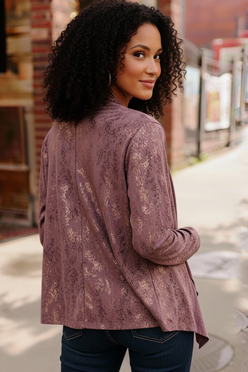 Plum Luxe Suede Cardigan | Nikki &amp; Co. Boutique