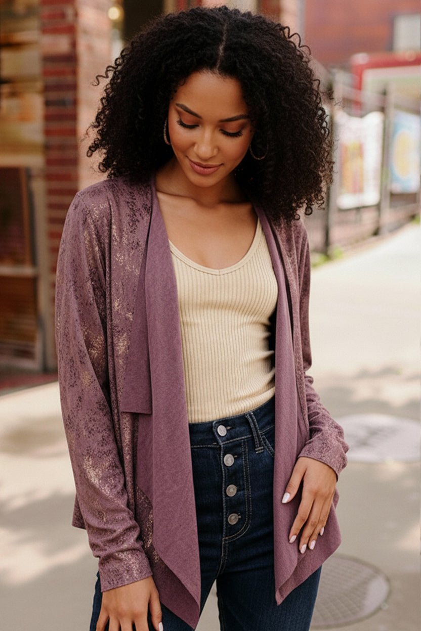 Plum Luxe Suede Cardigan | Nikki &amp; Co. Boutique