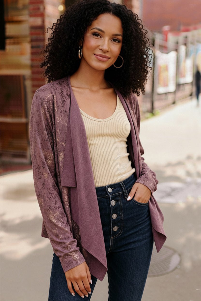 Plum Luxe Suede Cardigan | Nikki & Co. Boutique