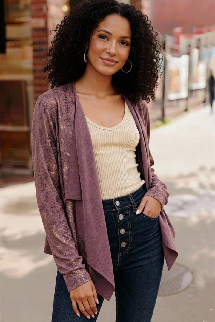 Plum Luxe Suede Cardigan - Nikki &amp; Co. Boutique