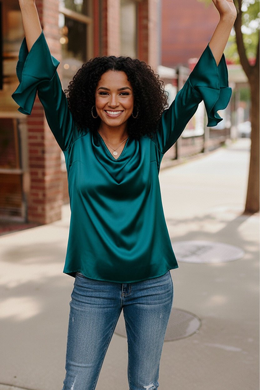 Teal Temptation Silk Blouse | Nikki &amp; Co. Boutique