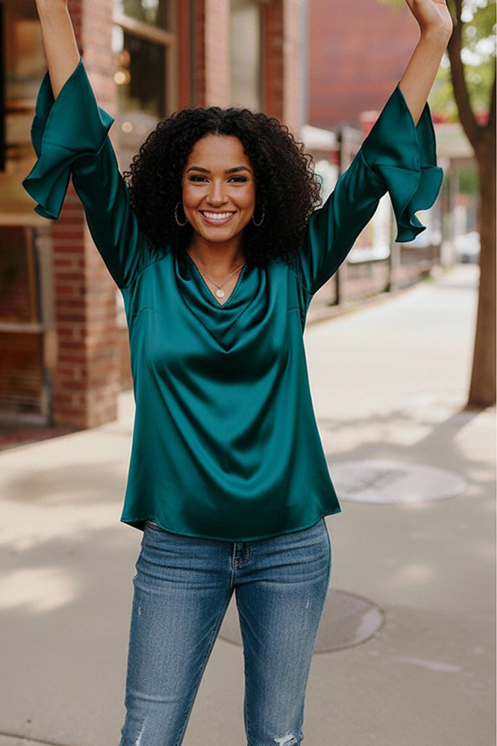 Teal Temptation Silk Blouse | Nikki &amp; Co. Boutique