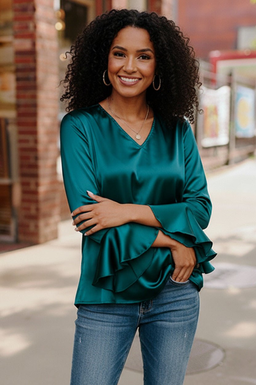 Teal Temptation Silk Blouse | Nikki &amp; Co. Boutique