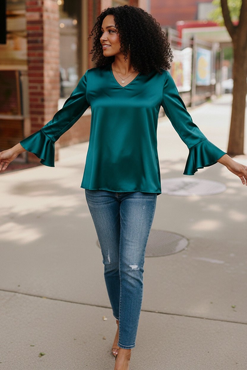 Teal Temptation Silk Blouse | Nikki &amp; Co. Boutique