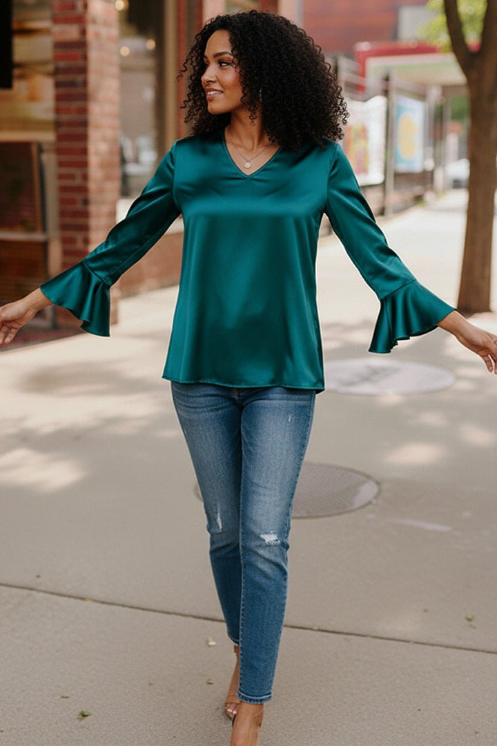 Teal Temptation Silk Blouse | Nikki &amp; Co. Boutique